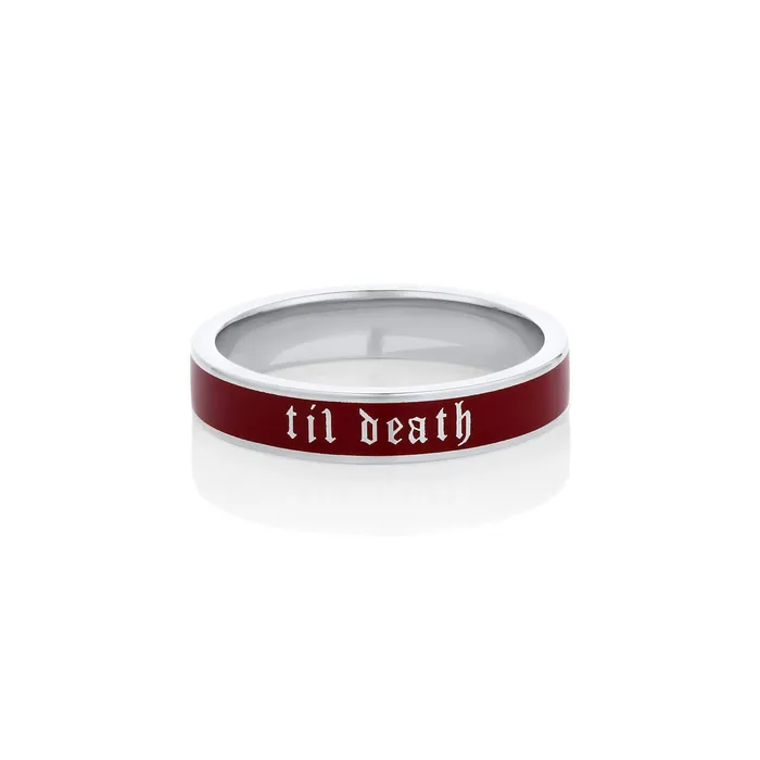 Rings Marrow Fine Til Death Cherry Mocha Enamel Band 4mm