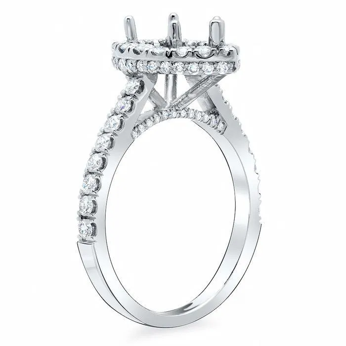 Rings Pear Pave Halo Engagement Ring deBebians