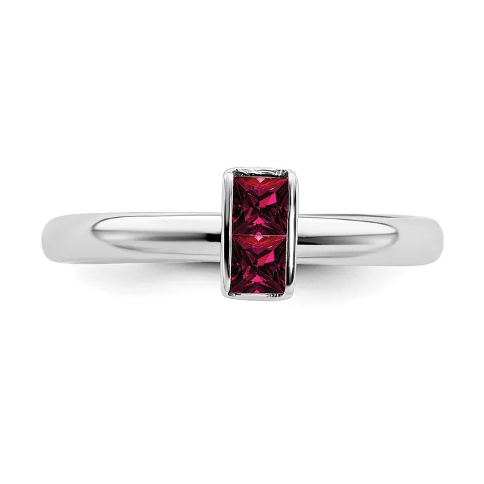 Rings Stackable Expressions Sterling Silver Stackable Expressions Created Ruby Ring QSK2118 Rings Stackable Expressions Sterling Silver Stackable Expressions Created Ruby Ring QSK2118
