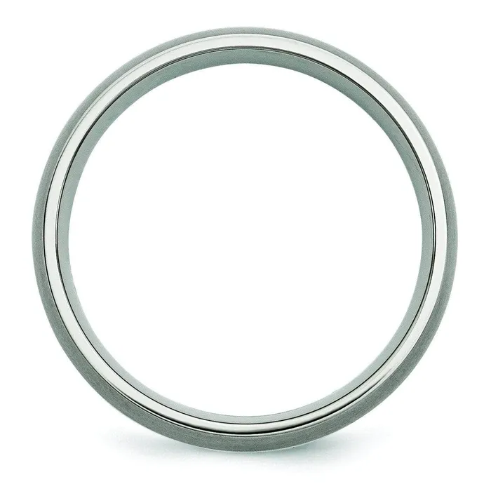 Rings Titanium and Silver Ring Matte Finish in 6mm Aircraft Grade Titanium deBebians