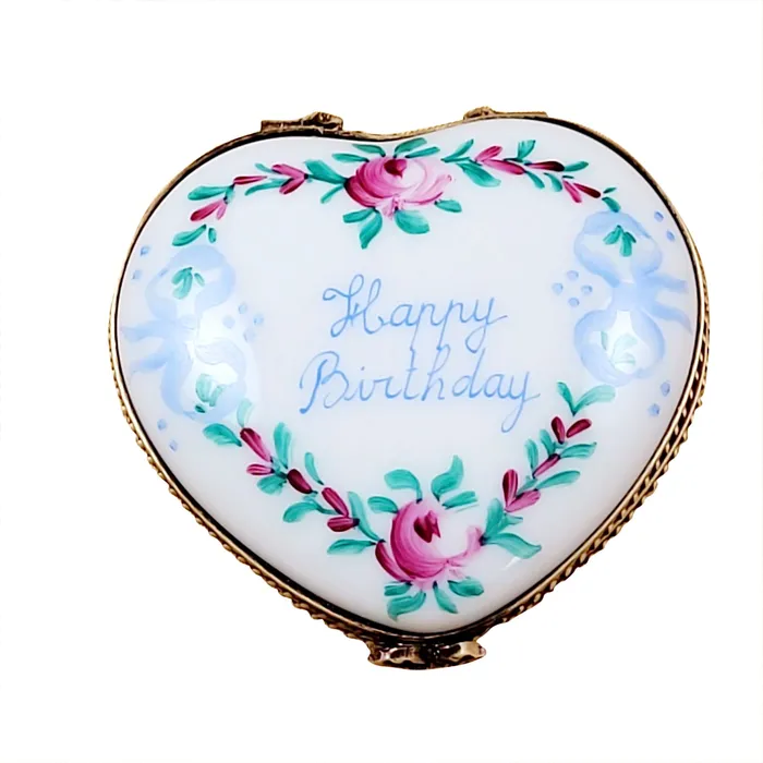 Rochard Limoges Rochard Happy Birthday Heart Limoges Box Necklaces