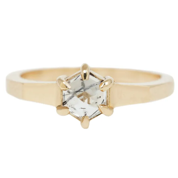 Small Quartz Hexagon Ring Lauren Wolf Jewelry Rings