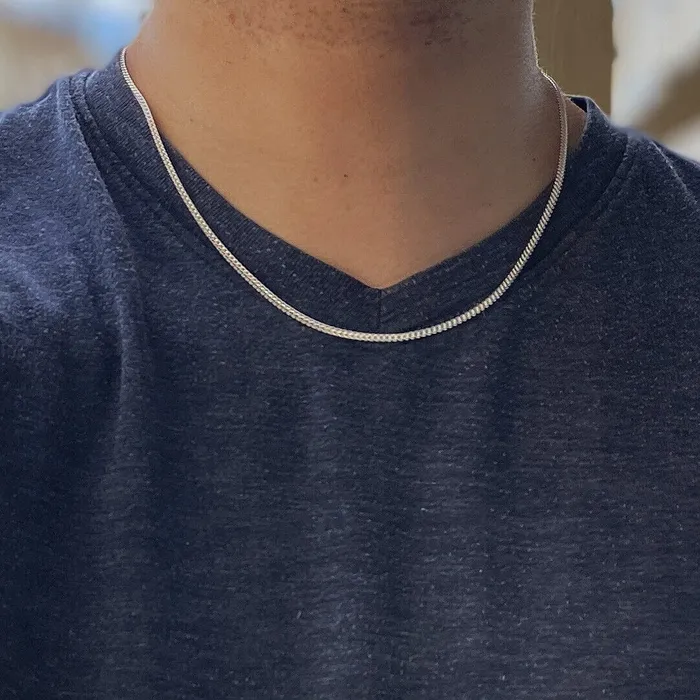 Solid 925 Sterling Silver Franco Chain Necklace Italy 2MM 1624 Bling Cartel Necklaces Solid 925 Sterling Silver Franco Chain Necklace Italy 2MM 1624 Bling Cartel Necklaces