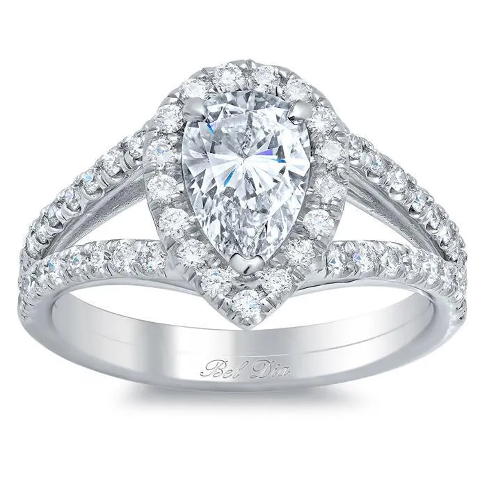 Split Shank Pear Shaped Engagement Ring deBebians Rings