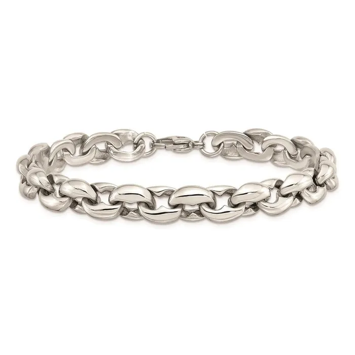 Stainless Steel Polished Ovals 825in Bracelet Chisel Bracelets Stainless Steel Polished Ovals 825in Bracelet Chisel Bracelets
