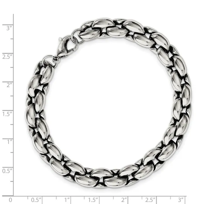 Stainless Steel Polished Ovals 825in Bracelet Chisel Bracelets Stainless Steel Polished Ovals 825in Bracelet Chisel Bracelets