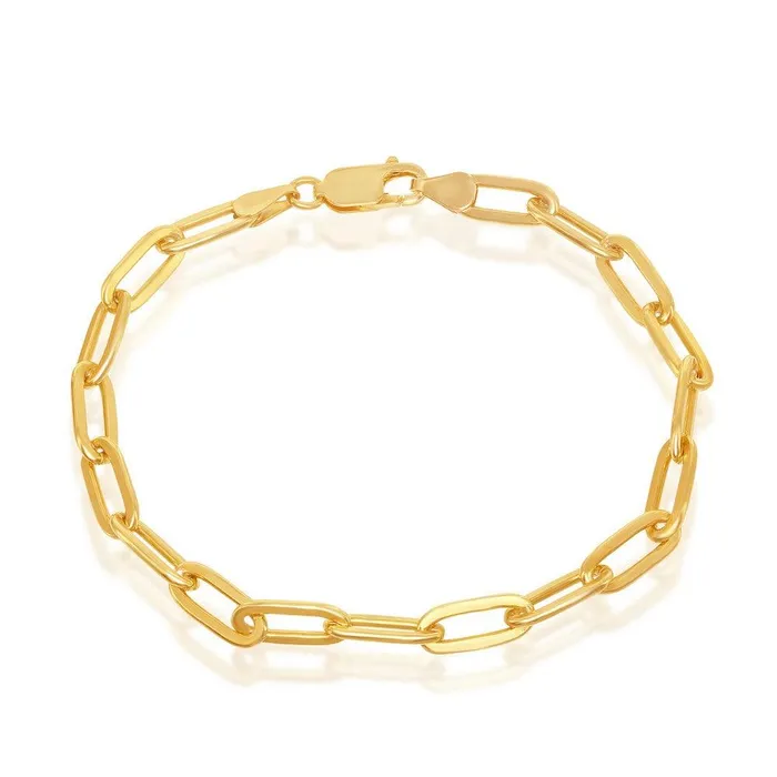 Sterling Silver 32mm Paper Clip Chain Gold Plated Classic Rings Sterling Silver 32mm Paper Clip Chain Gold Plated Classic Rings
