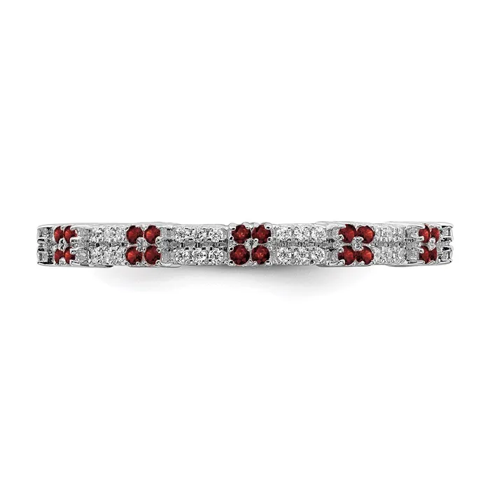 Sterling Silver Stackable Expressions Garnet Diamond Ring QSK2148 Stackable Expressions Rings Sterling Silver Stackable Expressions Garnet Diamond Ring QSK2148 Stackable Expressions Rings