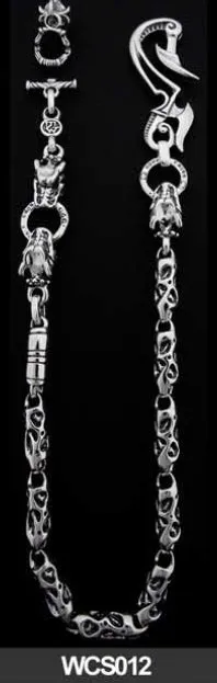 Thunder Hook with 3 Gargoyle DC Ring and Meat Links Wallet Chain DCJ Rings