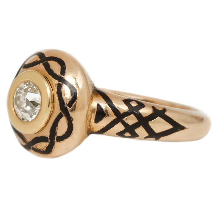 Vintage Diamond Mourning Ring Antique Vintage Jewelry Rings