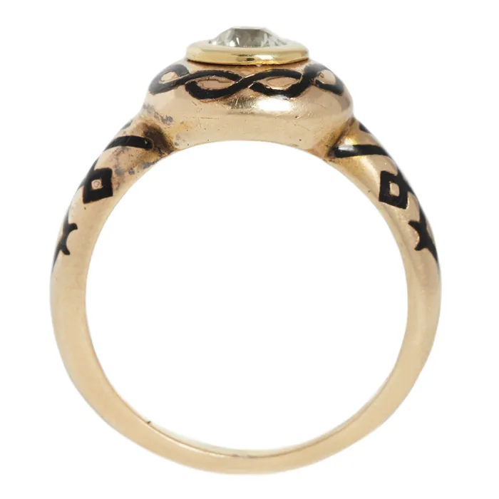 Vintage Diamond Mourning Ring Antique Vintage Jewelry Rings