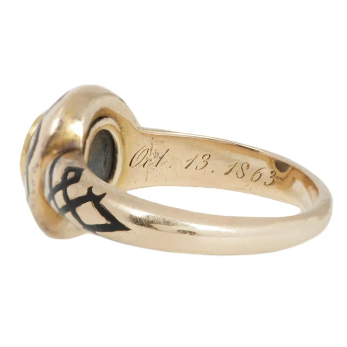 Vintage Diamond Mourning Ring Antique Vintage Jewelry Rings