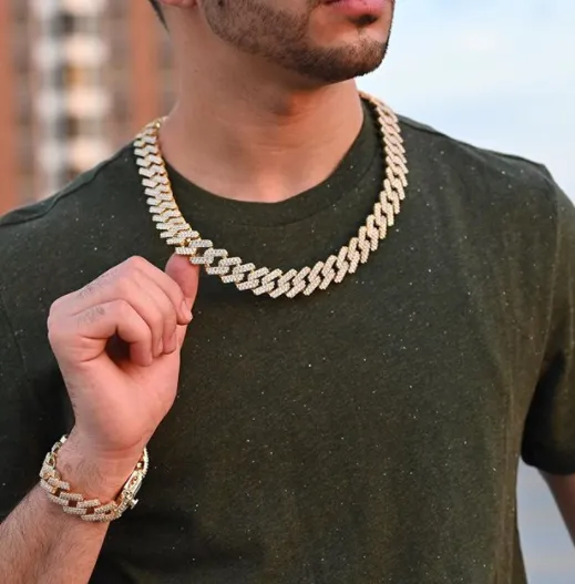 VVS Jewelry Bracelets Extra Thicc 20mm Miami Prong Cuban Chain FREE Bracelet