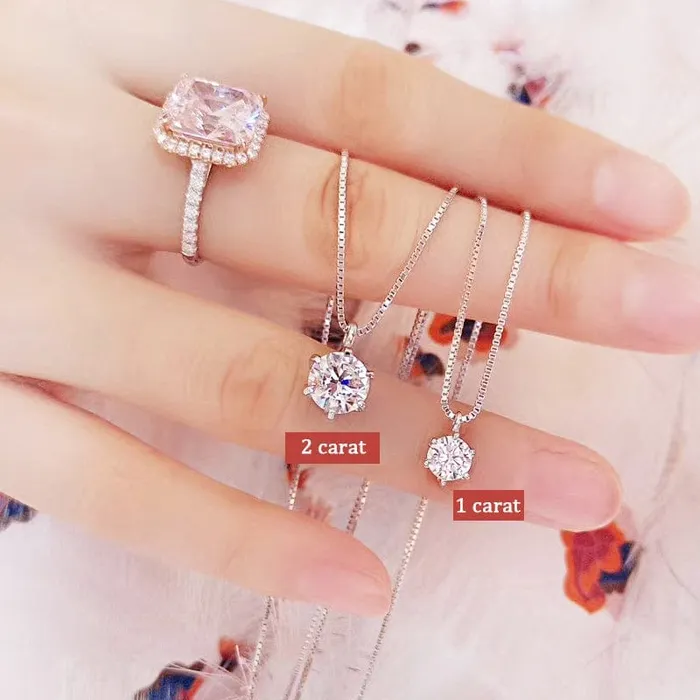 VVS Jewelry Necklaces 925 Sterling Silver 1ct2ct3ct VVS1 Moissanite Diamond Necklace