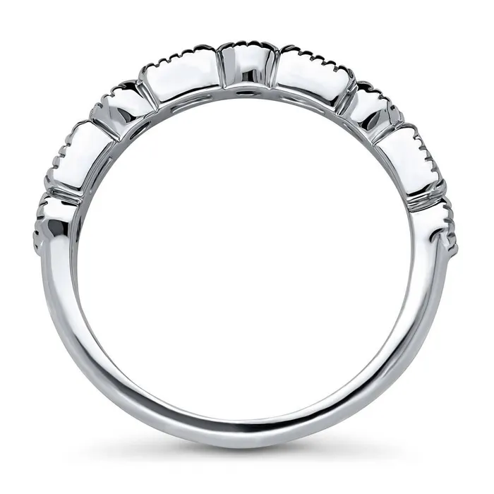 BERRICLE Rings Art Deco Bezel CZ Eternity Ring in Sterling Silver