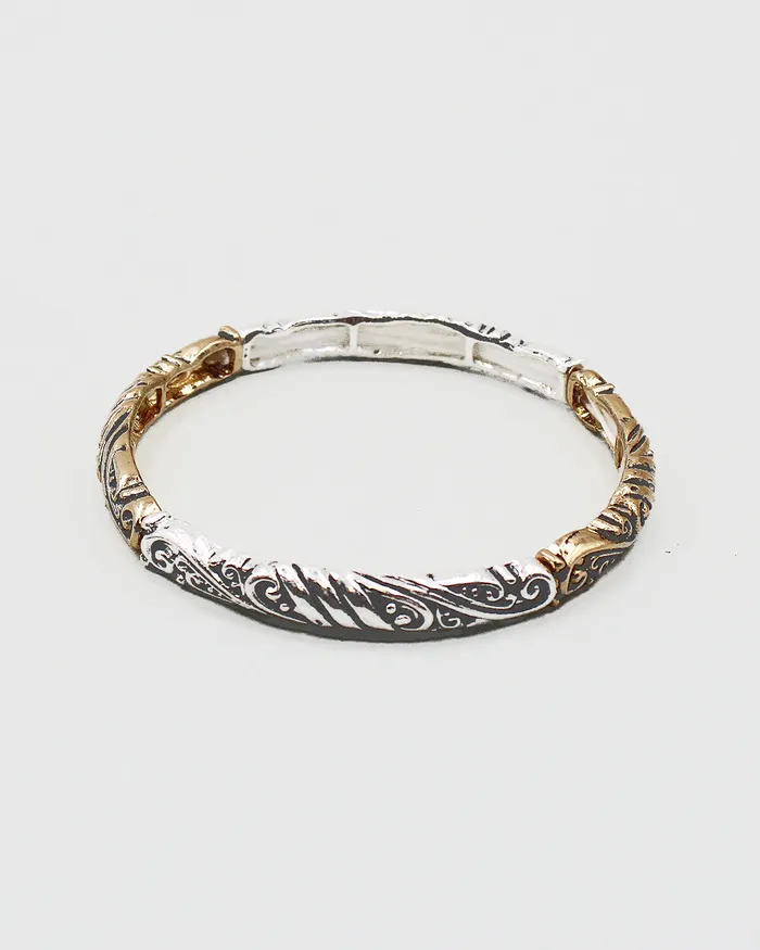 Bracelets Classic Patterned Stretch Bangle Bracelet 050522
