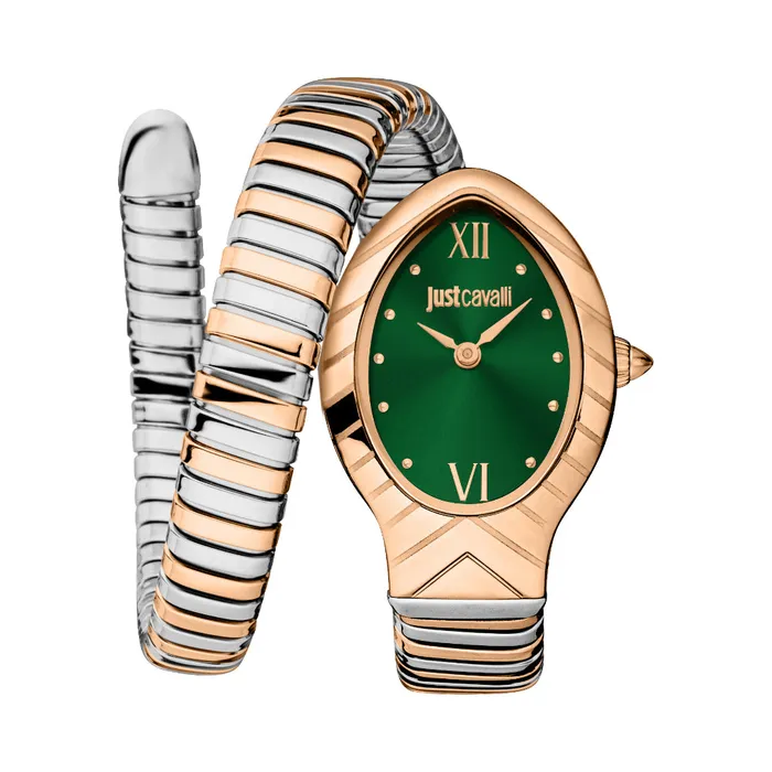 Bracelets Just Cavalli Snake Shape Womens Watch Rose Gold Color Case Dark Green Dial Two Tone Silver Rose Gold Color Bracelet Just Cavalli Bracelets Just Cavalli Snake Shape Womens Watch Rose Gold Color Case Dark Green Dial Two Tone Silver Rose Gold Color Bracelet Just Cavalli