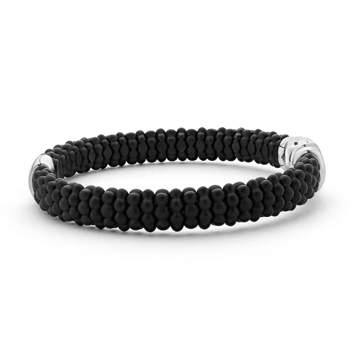 Bracelets LAGOS Black Caviar 18K Gold Matte Ceramic Beaded Bracelet 9mm Bracelets LAGOS Black Caviar 18K Gold Matte Ceramic Beaded Bracelet 9mm