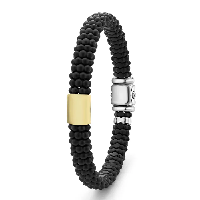 Bracelets LAGOS Black Caviar 18K Gold Matte Ceramic Beaded Bracelet 9mm Bracelets LAGOS Black Caviar 18K Gold Matte Ceramic Beaded Bracelet 9mm
