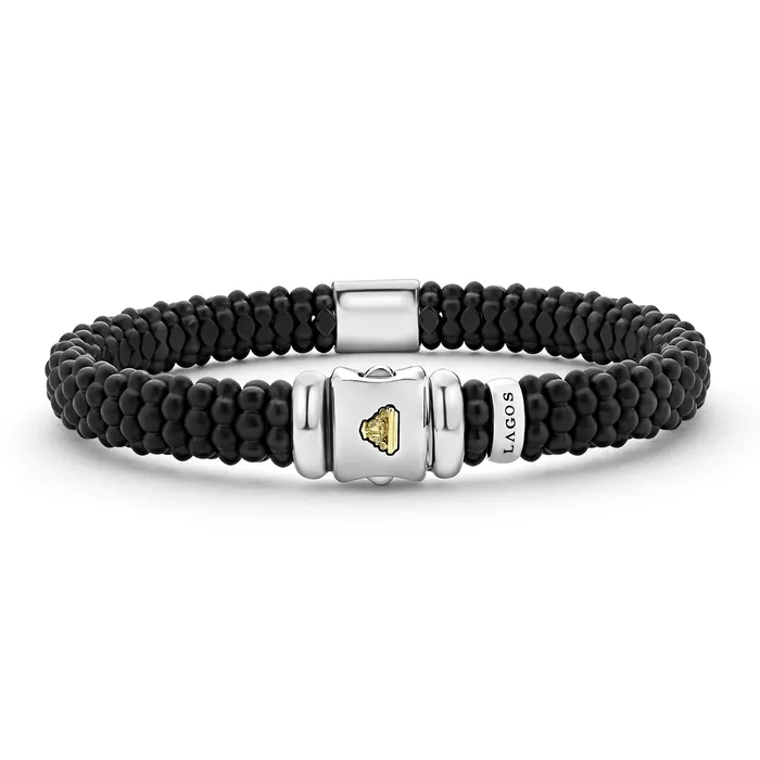 Bracelets LAGOS Black Caviar 18K Gold Matte Ceramic Beaded Bracelet 9mm Bracelets LAGOS Black Caviar 18K Gold Matte Ceramic Beaded Bracelet 9mm