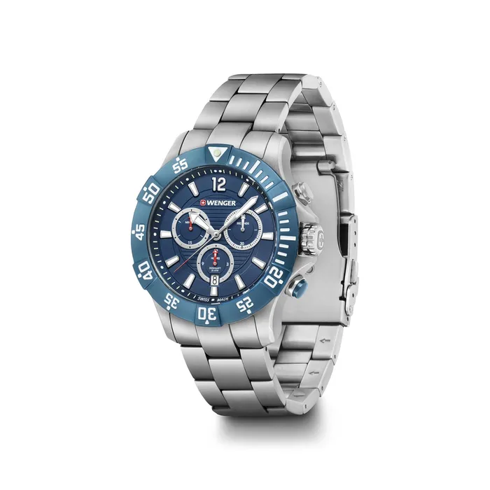 Bracelets Wenger Wenger Seaforce Chrono 43 Blue Dial Bracelet Mens Watch