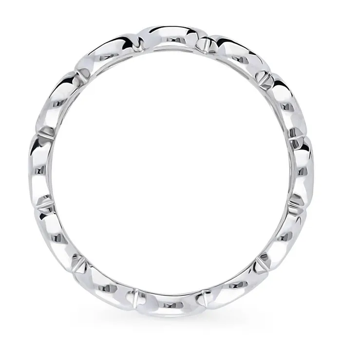 Bubble Open Circle Stackable Band in Sterling Silver BERRICLE Rings