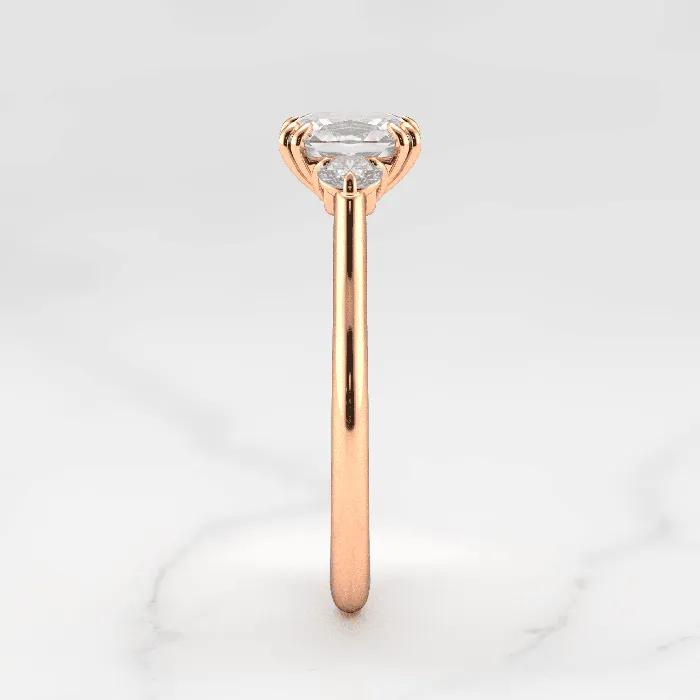Capucinne Rings Cushion Diamond Ring with Accent Stones
