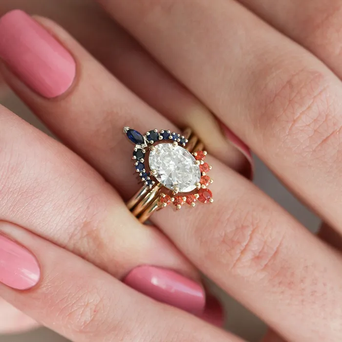 Capucinne Rings Daya Oval Diamond Ring