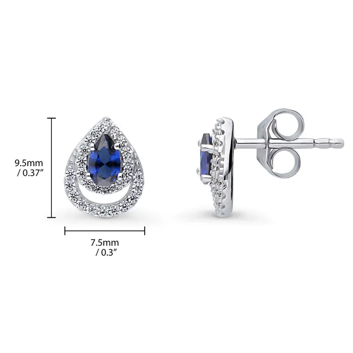 Earrings BERRICLE Teardrop CZ Stud Earrings in Sterling Silver