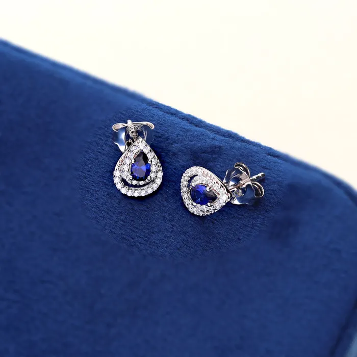 Earrings BERRICLE Teardrop CZ Stud Earrings in Sterling Silver