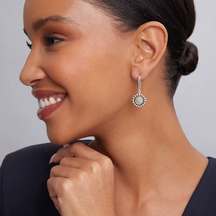 Earrings Lagos Maya Small Mother of Pearl Circle Drop Earrings Earrings Lagos Maya Small Mother of Pearl Circle Drop Earrings