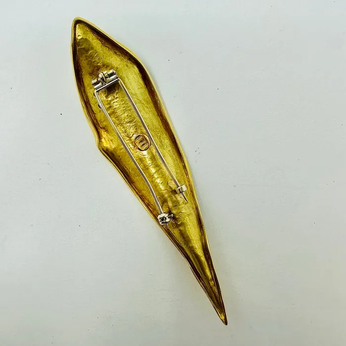 Mario Lombardi PreStyled Sets Mario Lombardi 18K Gold Leaf Pin with Diamond