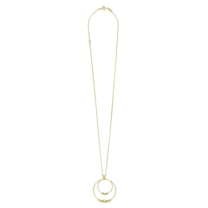 Necklaces Lagos Caviar Gold 18K Gold Double Circle Bead Pendant Necklace Necklaces Lagos Caviar Gold 18K Gold Double Circle Bead Pendant Necklace
