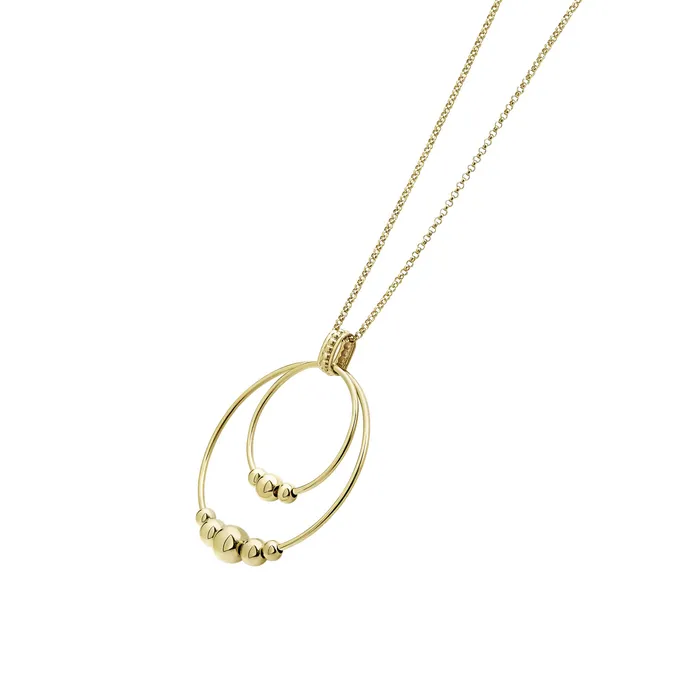 Necklaces Lagos Caviar Gold 18K Gold Double Circle Bead Pendant Necklace Necklaces Lagos Caviar Gold 18K Gold Double Circle Bead Pendant Necklace