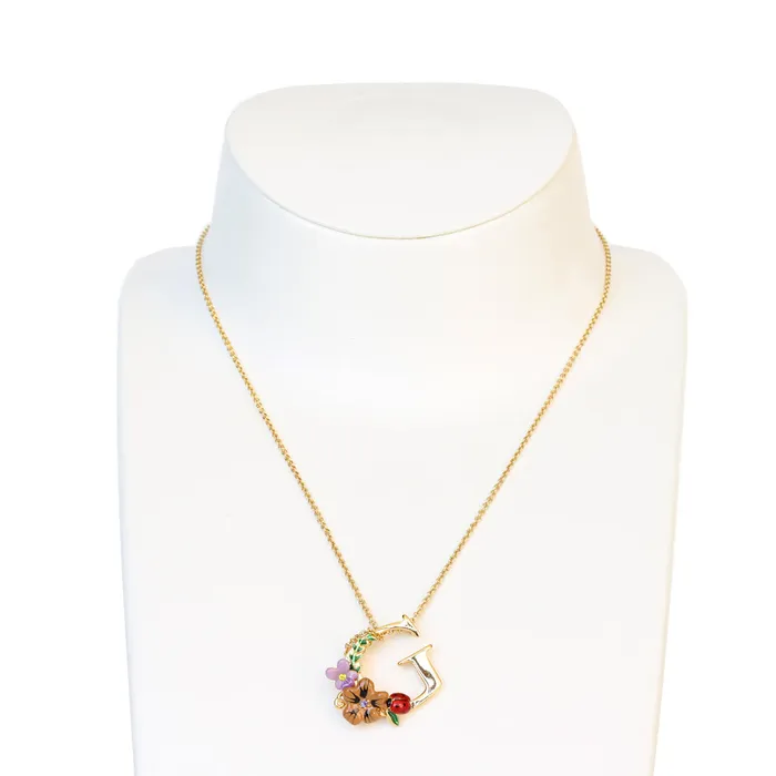 Necklaces Les Nereides Les Nereides Collier Alphabet Fleuri Letter Necklace G Necklaces Les Nereides Les Nereides Collier Alphabet Fleuri Letter Necklace G