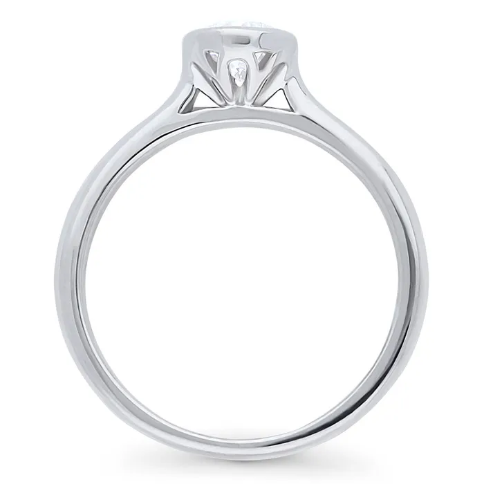 Rings Solitaire 08ct Bezel Pear CZ Ring in Sterling Silver BERRICLE