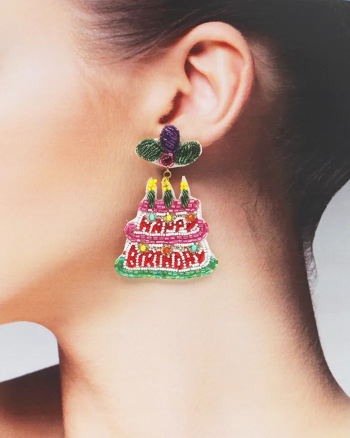UPDATED102024 Earrings Birthday Cake Beaded Earrings UPDATED102024 Earrings Birthday Cake Beaded Earrings