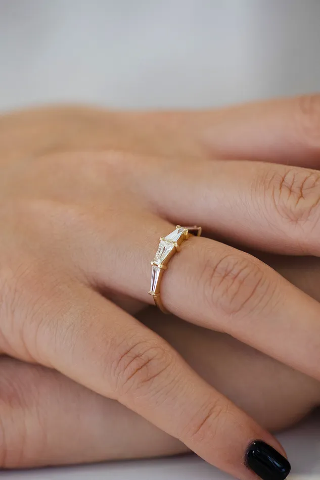 ARTEMER Rings Tapered Baguette Engagement Ring