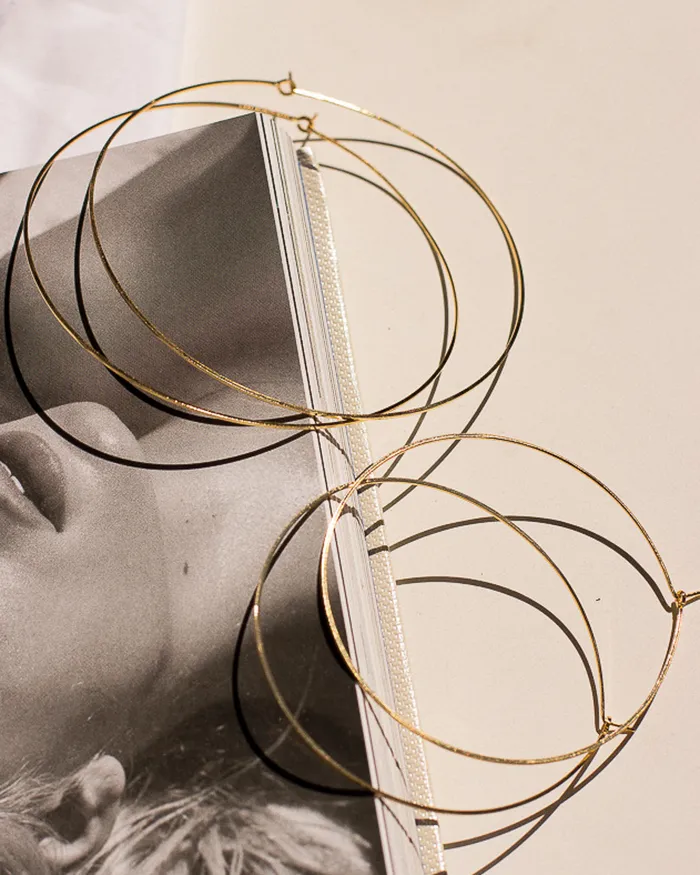 Capri Wire Hoops Gold Luv Aj PreStyled Sets