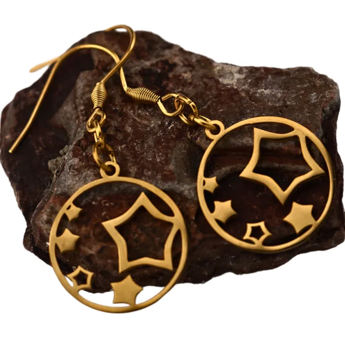 Captive Collars Earrings Gold Star Earrings