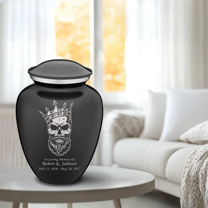 GetUrns Rings Adult Embrace Charcoal Skull Cremation Urn