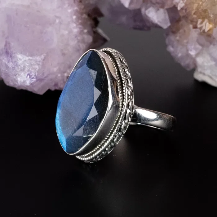 InnerVision Crystals Rings Labradorite Ring 26x17mm Size 10 925 Silver