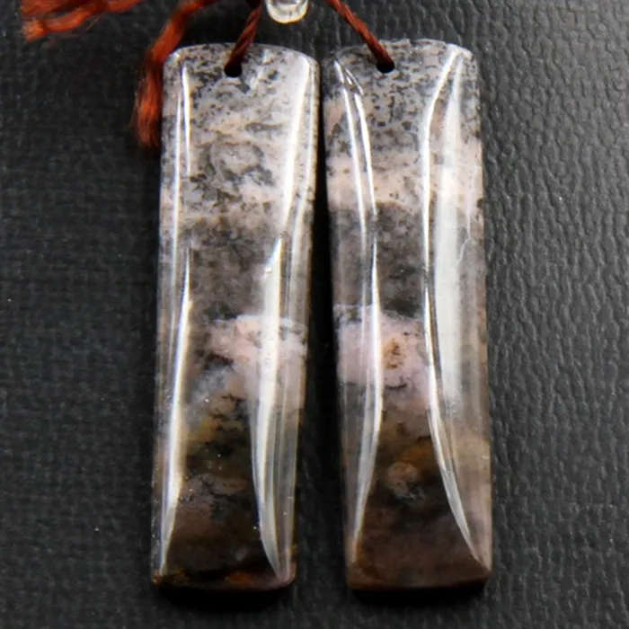 Intrinsic Trading Earrings Natural Amethyst Sage Chalcedony Earring Pair Cabochon Cab Pair Drilled Matched Earrings Bead Pair Natural Dendritic Stone From Oregon