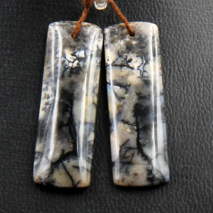 Intrinsic Trading Earrings Natural Amethyst Sage Chalcedony Earring Pair Cabochon Cab Pair Drilled Matched Earrings Bead Pair Natural Dendritic Stone From Oregon
