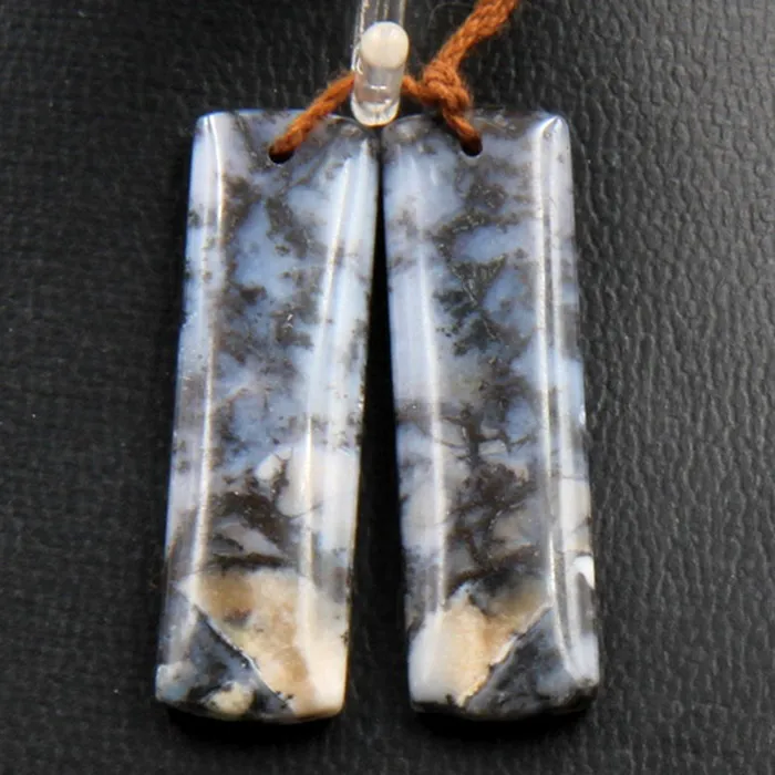 Intrinsic Trading Earrings Natural Amethyst Sage Chalcedony Earring Pair Cabochon Cab Pair Drilled Matched Earrings Bead Pair Natural Dendritic Stone From Oregon