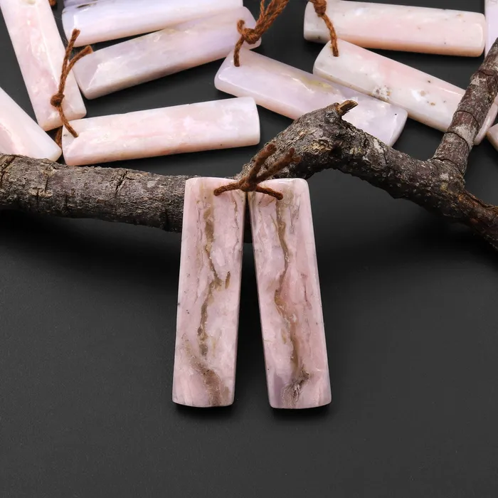 Intrinsic Trading Earrings Natural Peruvian Pink Opal Earring Pair Rectangle Drilled Matched Gemstone Beads A5 Intrinsic Trading Earrings Natural Peruvian Pink Opal Earring Pair Rectangle Drilled Matched Gemstone Beads A5