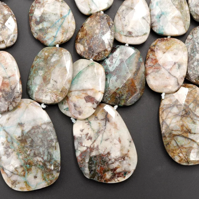 Intrinsic Trading Necklaces Graduated Faceted Natural Chrysocolla in Quartz Focal Pendant Beads Stunning Blue Strikes Designer Quality One of a Kind 17 Necklace Strand