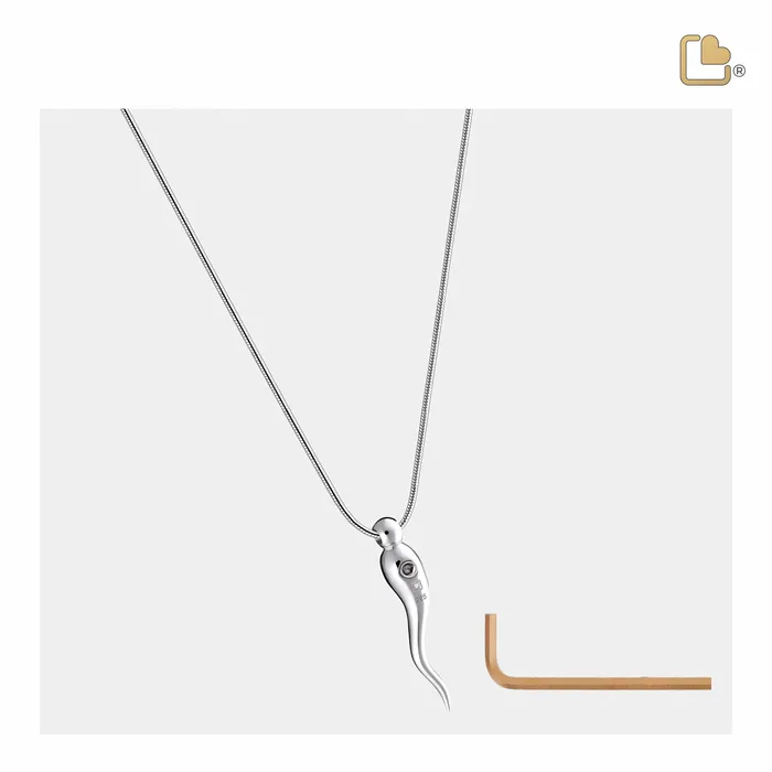 LoveUrns Treasure Necklaces Italian Horn Sterling Silver Cremation Pendant LoveUrns Treasure Necklaces Italian Horn Sterling Silver Cremation Pendant
