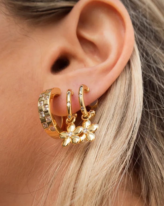 Luv Aj Diamonte Daisy Hoops Silver Rings Luv Aj Diamonte Daisy Hoops Silver Rings