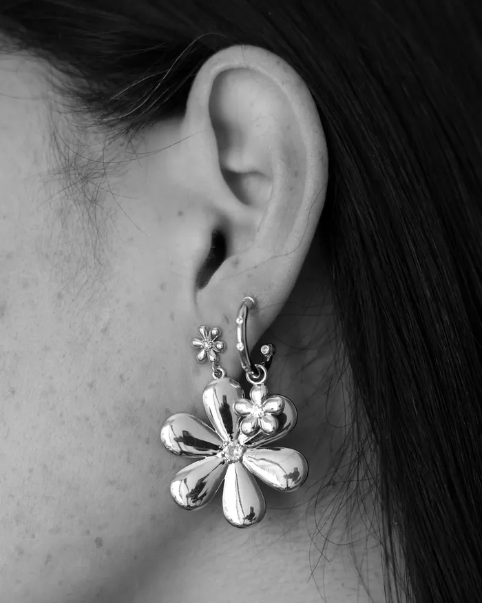 Luv Aj Diamonte Daisy Hoops Silver Rings Luv Aj Diamonte Daisy Hoops Silver Rings